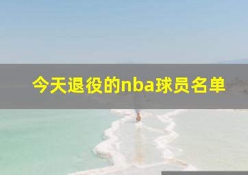 今天退役的nba球员名单