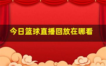 今日篮球直播回放在哪看