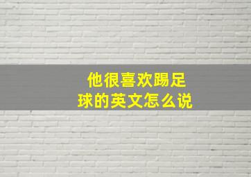 他很喜欢踢足球的英文怎么说