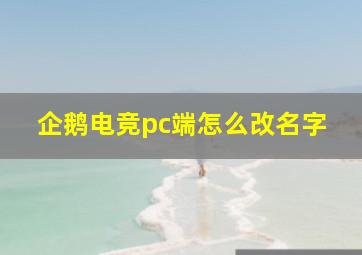 企鹅电竞pc端怎么改名字