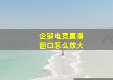 企鹅电竞直播窗口怎么放大