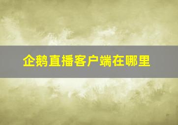 企鹅直播客户端在哪里