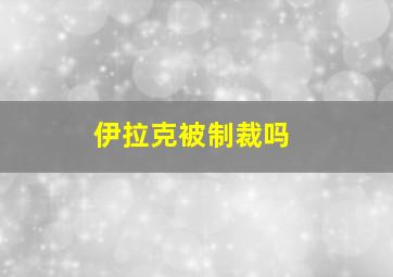 伊拉克被制裁吗