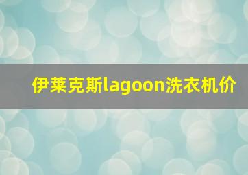 伊莱克斯lagoon洗衣机价