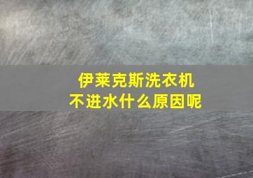 伊莱克斯洗衣机不进水什么原因呢