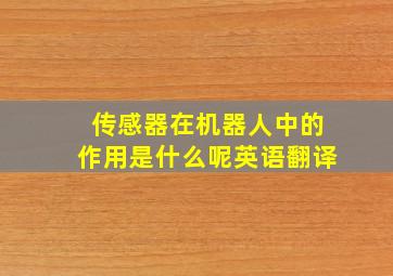 传感器在机器人中的作用是什么呢英语翻译