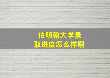 伯明翰大学录取进度怎么样啊