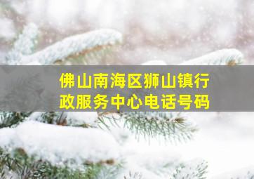 佛山南海区狮山镇行政服务中心电话号码