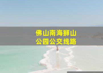 佛山南海狮山公园公交线路