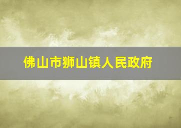 佛山市狮山镇人民政府