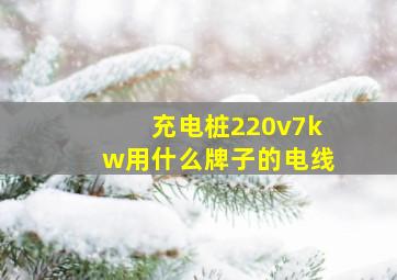 充电桩220v7kw用什么牌子的电线