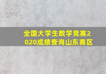 全国大学生数学竞赛2020成绩查询山东赛区