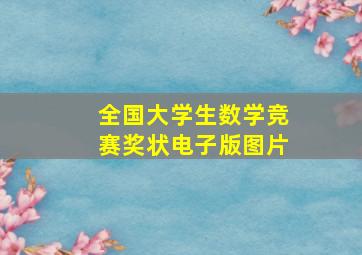 全国大学生数学竞赛奖状电子版图片