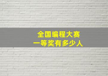 全国编程大赛一等奖有多少人