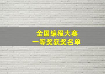 全国编程大赛一等奖获奖名单