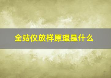 全站仪放样原理是什么