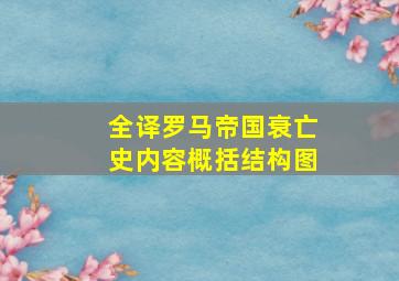 全译罗马帝国衰亡史内容概括结构图