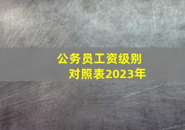 公务员工资级别对照表2023年