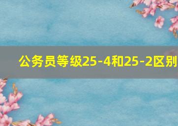 公务员等级25-4和25-2区别