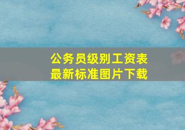 公务员级别工资表最新标准图片下载