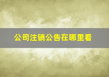 公司注销公告在哪里看