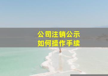 公司注销公示如何操作手续