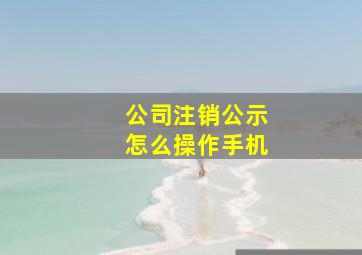 公司注销公示怎么操作手机