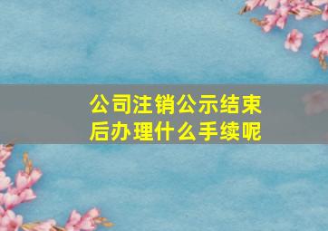 公司注销公示结束后办理什么手续呢