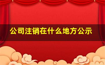 公司注销在什么地方公示