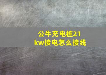 公牛充电桩21kw接电怎么接线