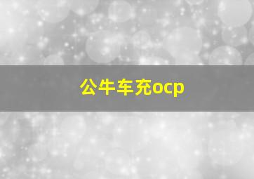 公牛车充ocp