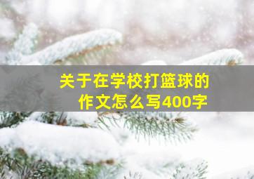 关于在学校打篮球的作文怎么写400字