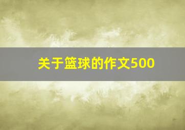 关于篮球的作文500