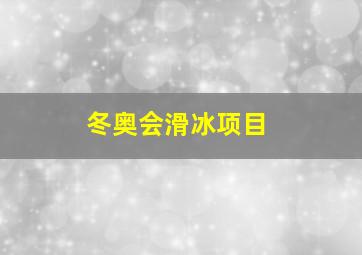 冬奥会滑冰项目