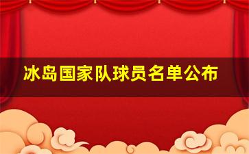 冰岛国家队球员名单公布