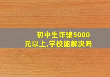 初中生诈骗5000元以上,学校能解决吗