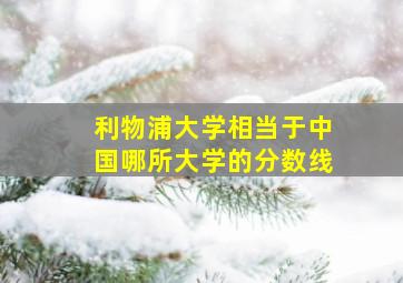 利物浦大学相当于中国哪所大学的分数线