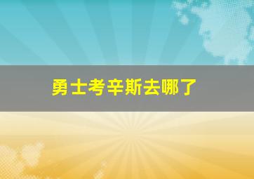 勇士考辛斯去哪了