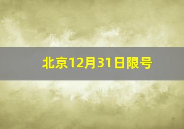 北京12月31日限号