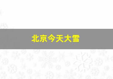 北京今天大雪