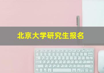 北京大学研究生报名