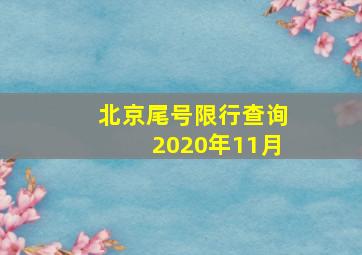 北京尾号限行查询2020年11月