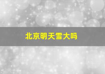 北京明天雪大吗