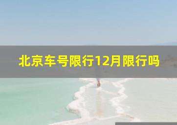 北京车号限行12月限行吗