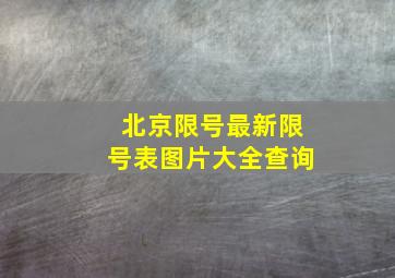 北京限号最新限号表图片大全查询