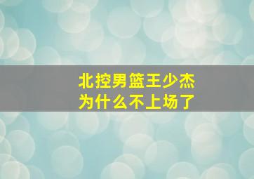 北控男篮王少杰为什么不上场了