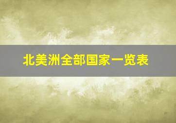 北美洲全部国家一览表