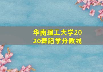 华南理工大学2020舞蹈学分数线