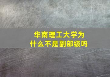 华南理工大学为什么不是副部级吗