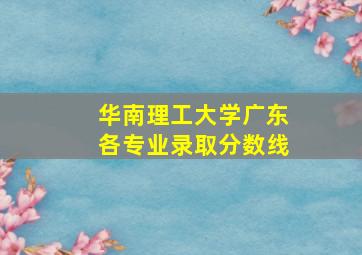 华南理工大学广东各专业录取分数线